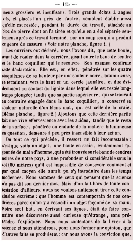 Bulletin de presse concernant une boule de fabrication humaine à Laon en France, août 1862.