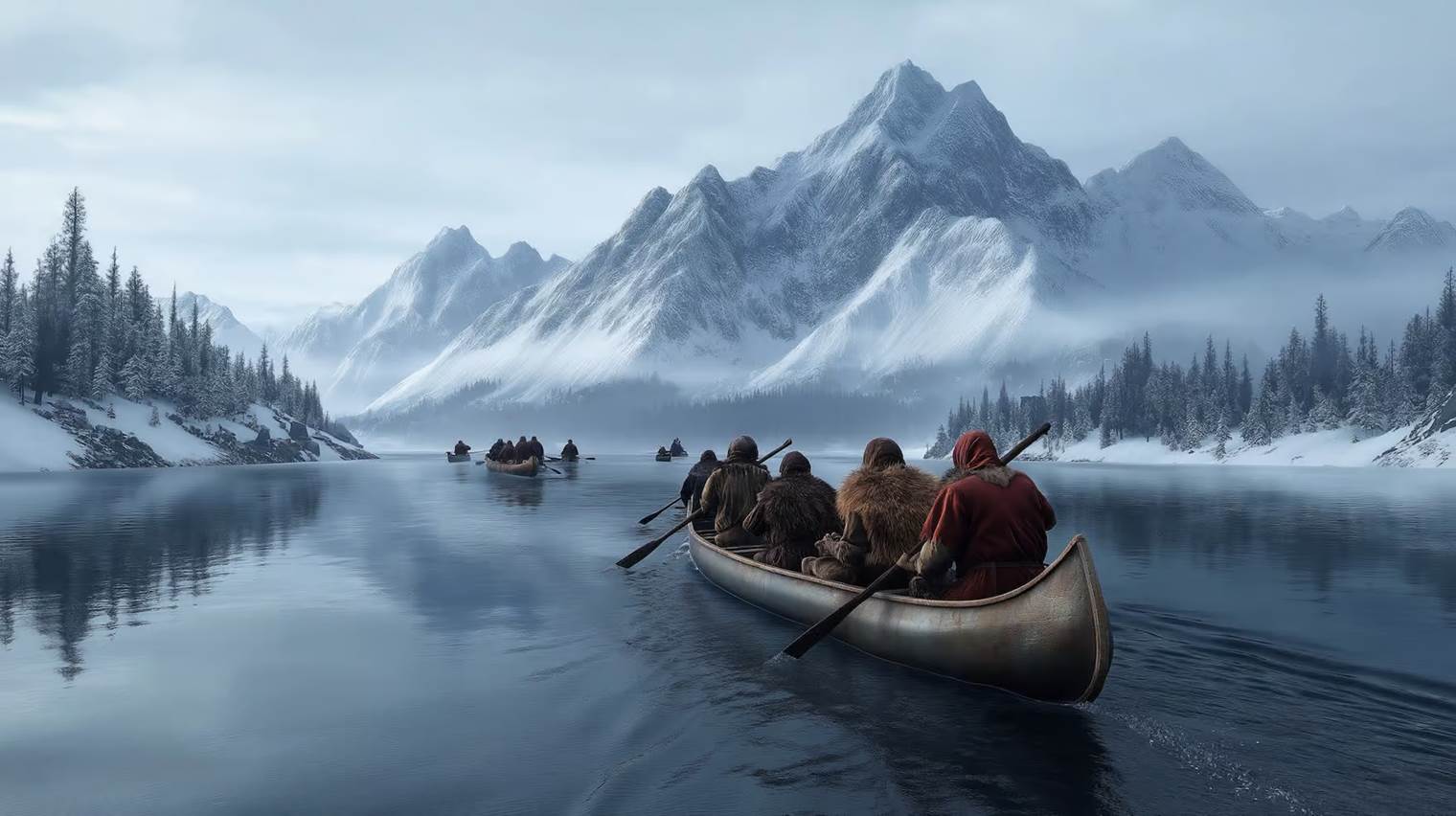 Chasseurs-cueilleurs au bord du lac Yövesi en Finlande, il y a 3500 à 7000 ans.