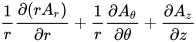 Divergence d'une fonction vectoriel en coordonnées cylindriques