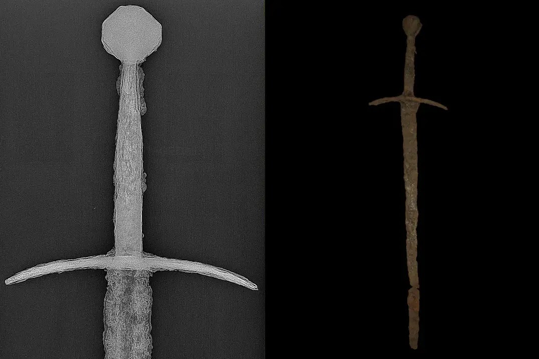 Épée médiévale à deux mains en Hongrie.