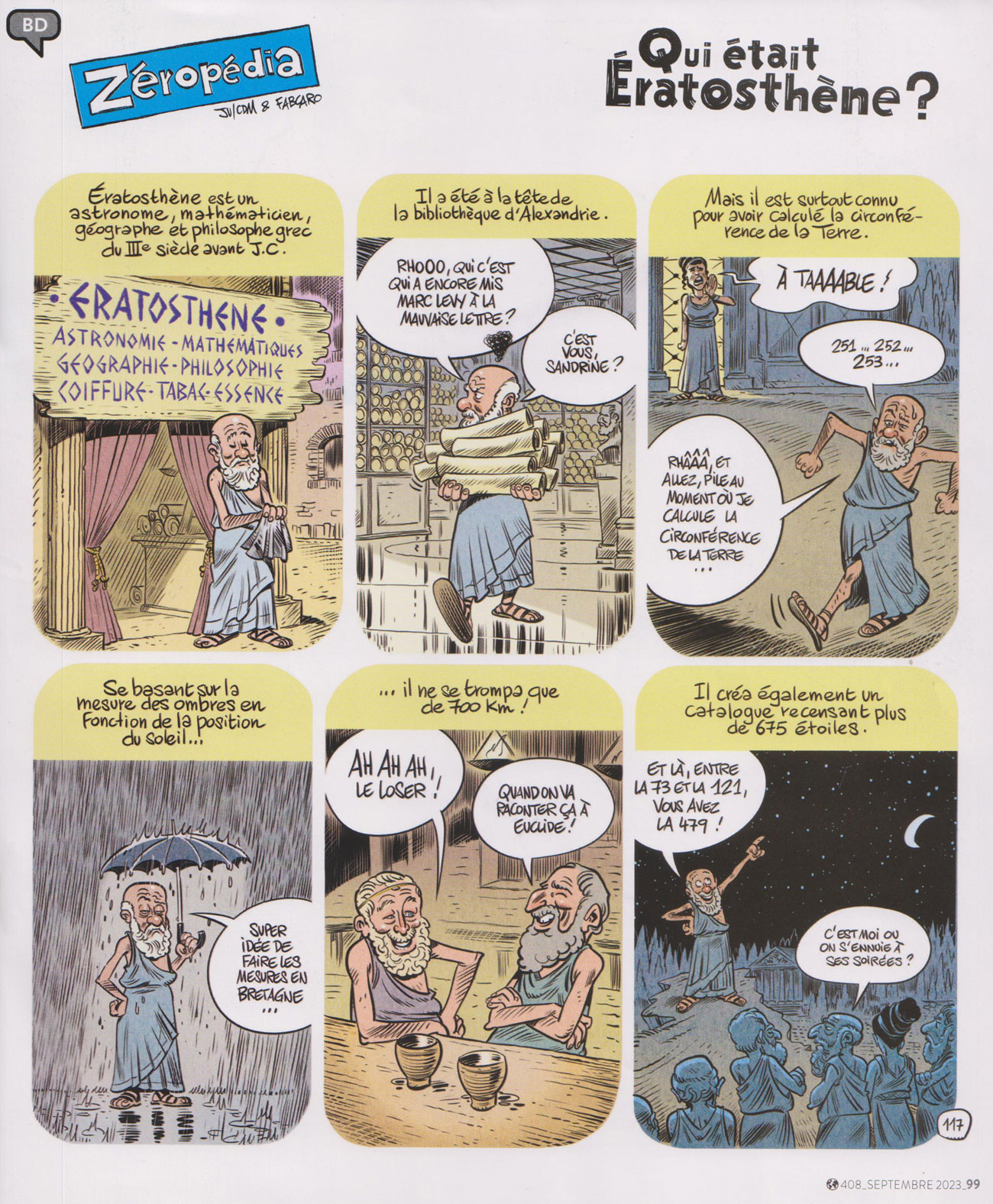 Eratosthène en bandes dessinées.