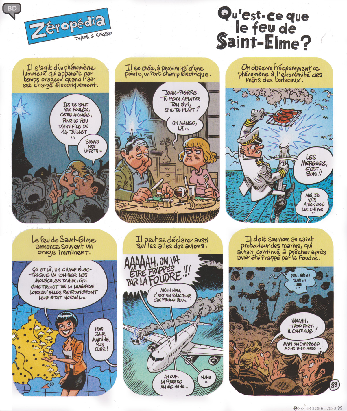 Feu de Saint Elme en bande dessinée
