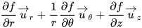 Gradient d'une fonction scalaire en coordonnées cylindriques