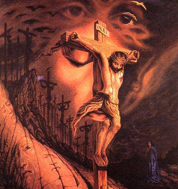 Jésus au calvaire à Jérusalem par Octavio Ocampo.
