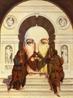 Jésus-Chrit, illusion d'optique par Octavio Ocampo.