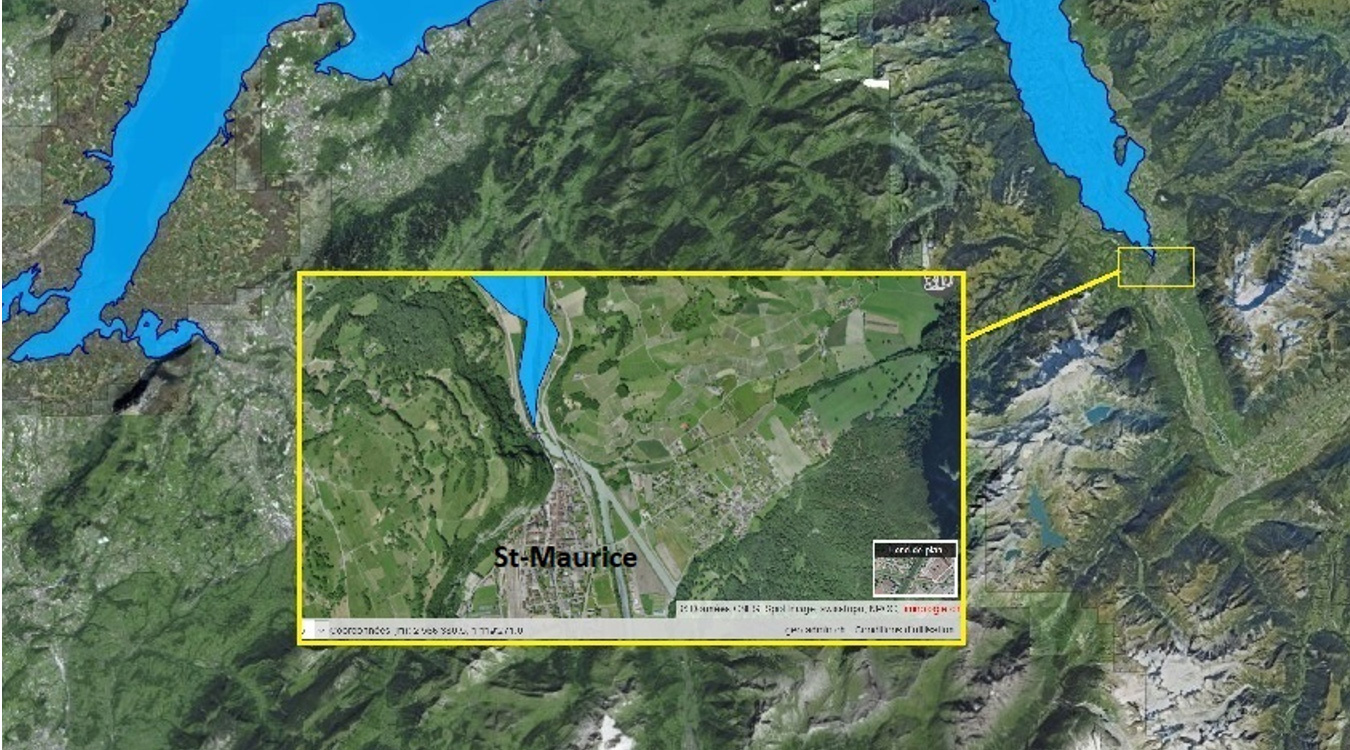 Lac Léman à l'altitude hypothétique de 408 mètres