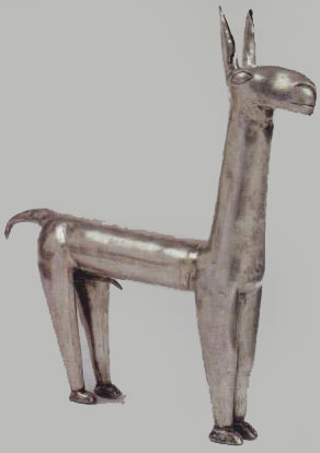 Statuette d'un lama en argent du Pérou