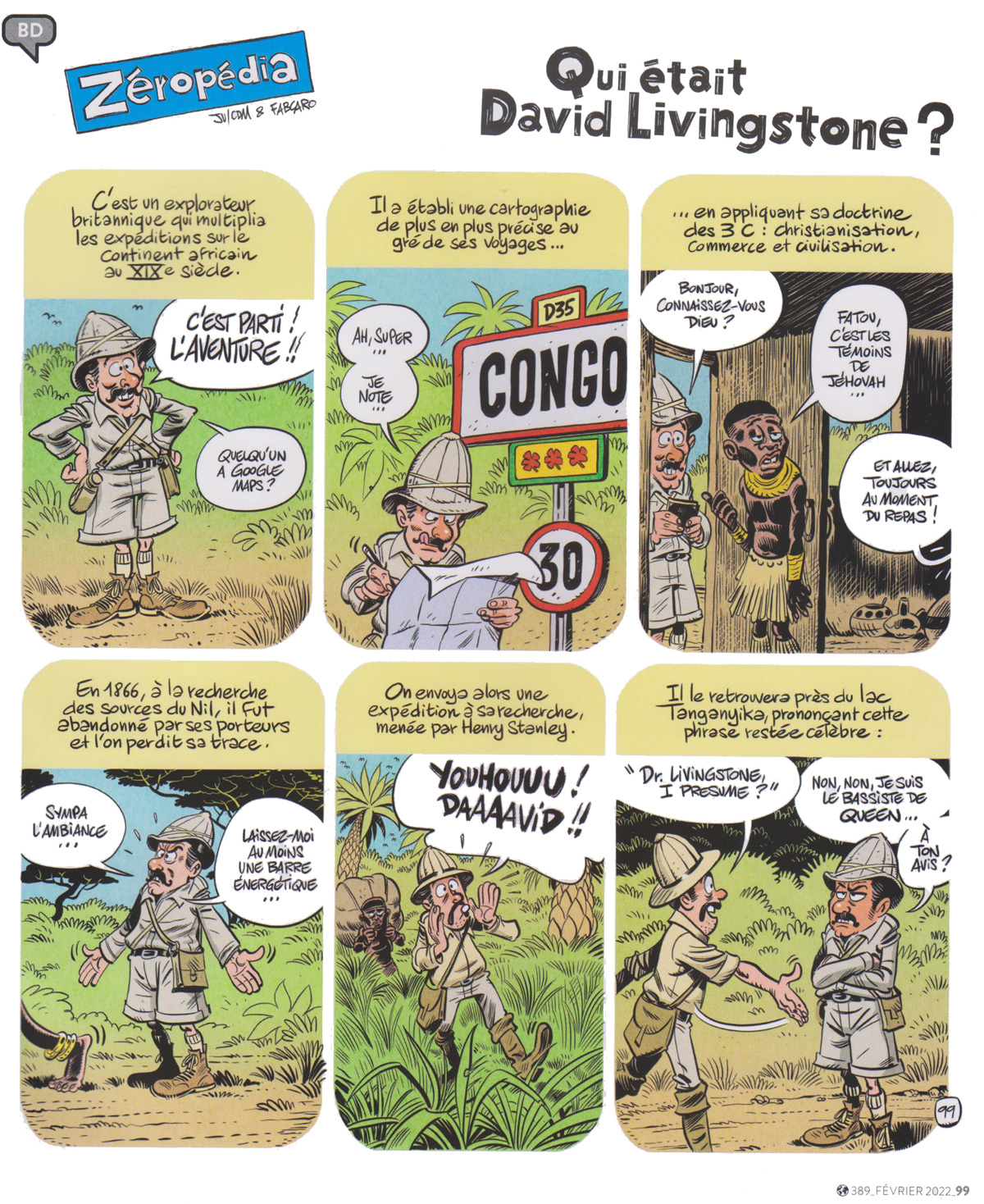 David Livongstone en bande dessinée