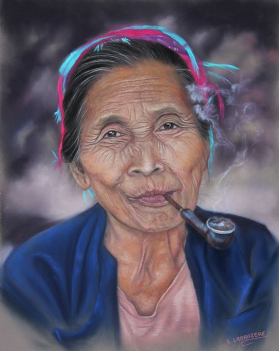 Femme de caractère (pastelliste Lysiane Lagauzère)