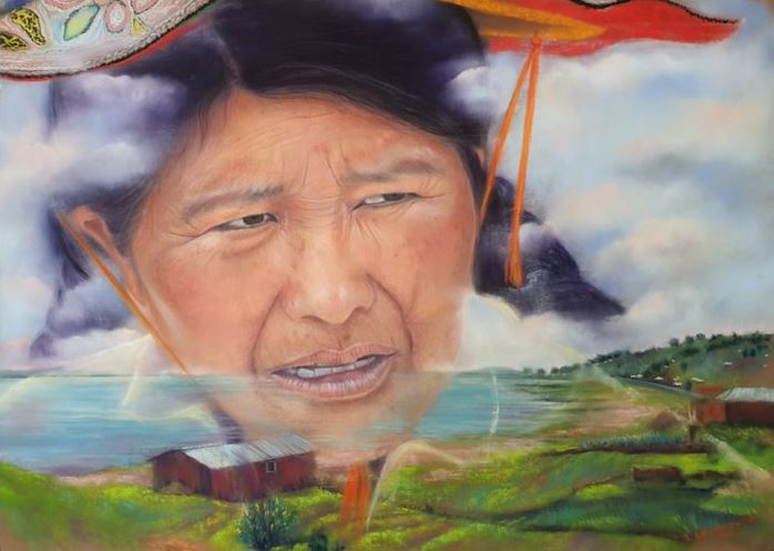 Regard du lac Titicaca (pastelliste Lysiane Lagauzère)