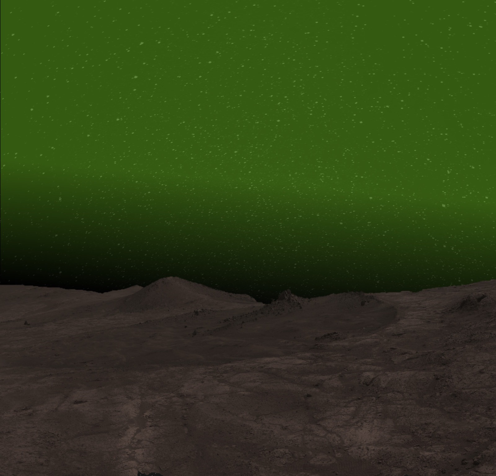 Aurore ou lumière verte sur Mars