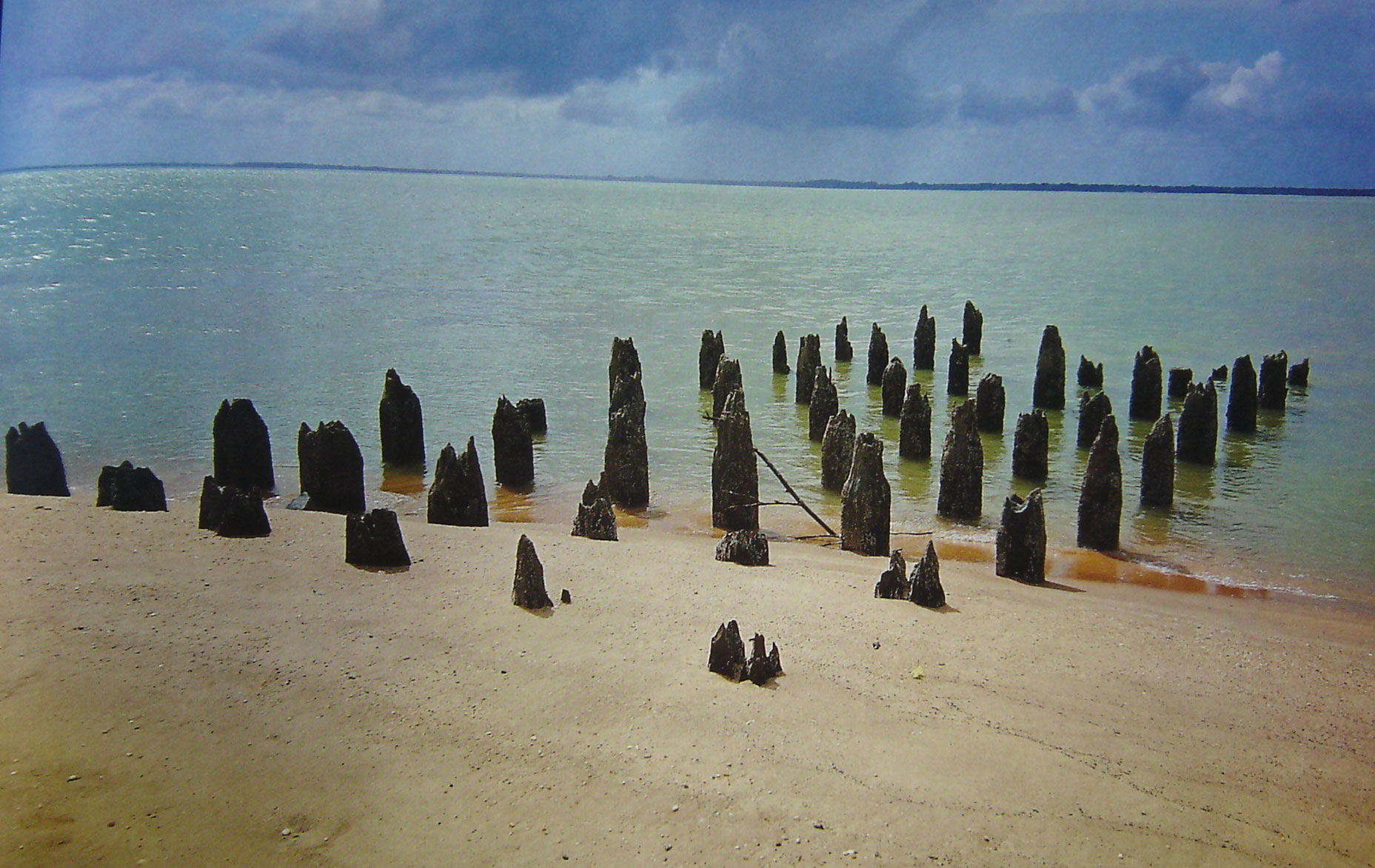 Alignement de menhirs.