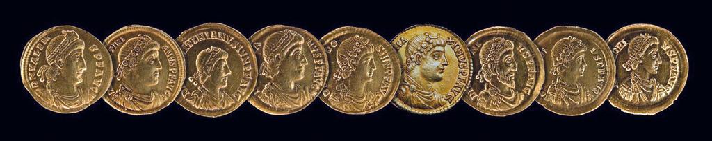 Monnaie en or des empereurs et usurpateurs au Luxembourg, au IVe siècle.