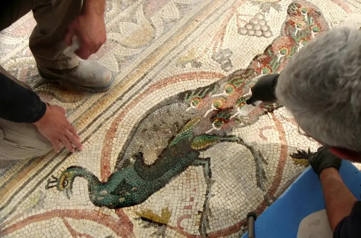 Mosaïque byzantine en Israël, il y a 1 600 ans.