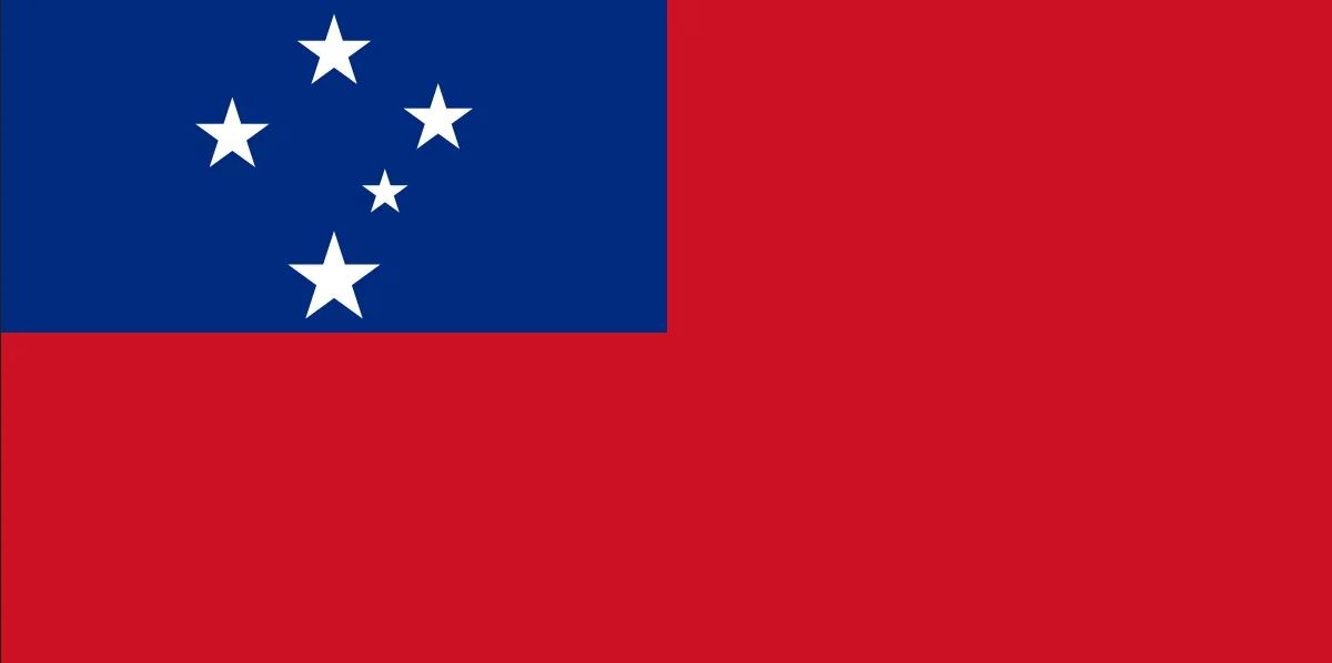 Constellation de la Croix du Sud (Crux) sur le drapeau des Samoa Occidentales.