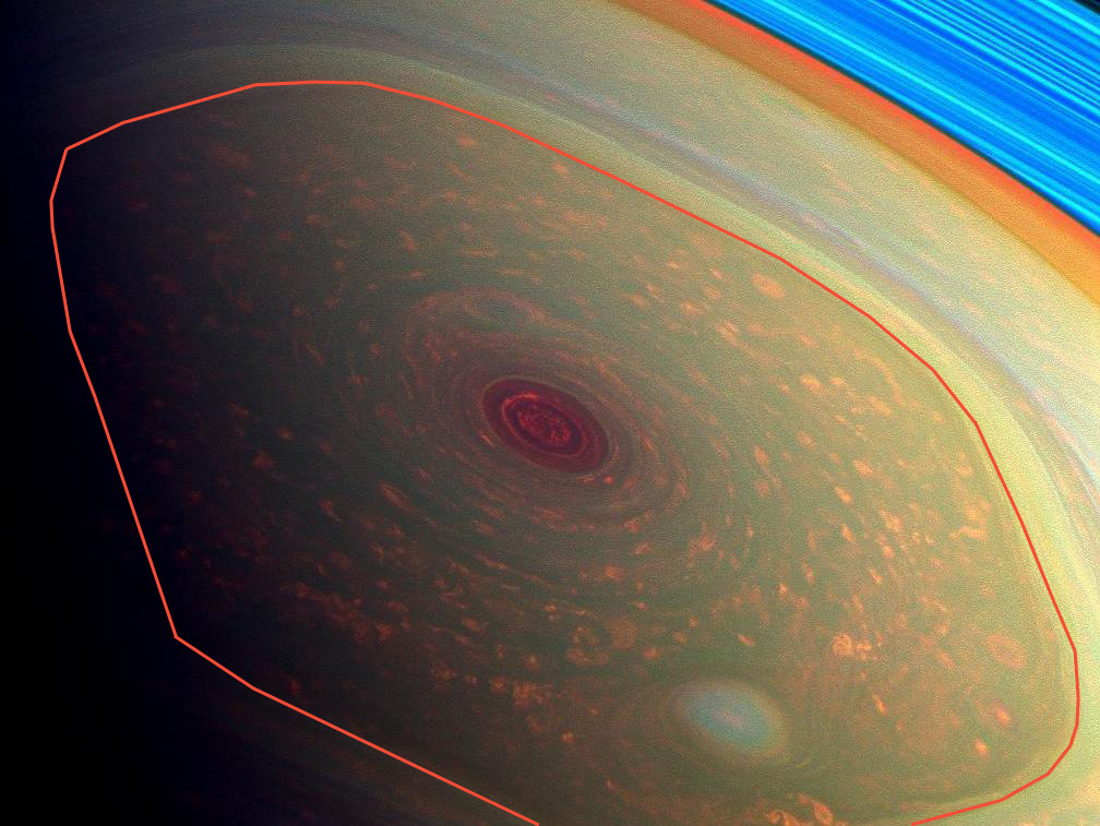 Hexagone au pôle Nord sur Saturne
