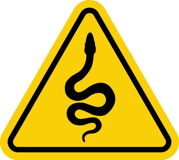 Panneau de signalisation danger, présence de serpents.