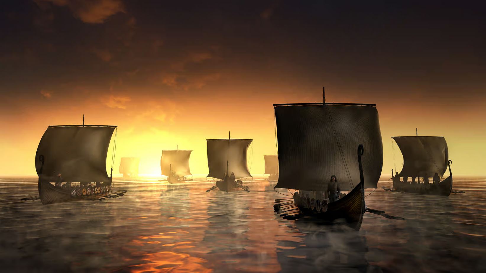 Vikings en Grande-Bretagne (mer du Nord).