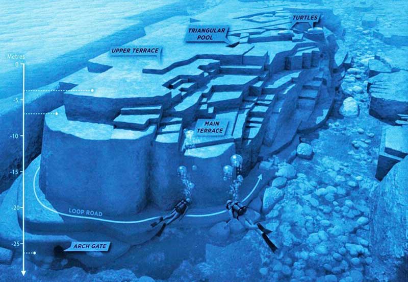 Yonaguni & ses formes géométriques (îles Ryukyu, Japon).